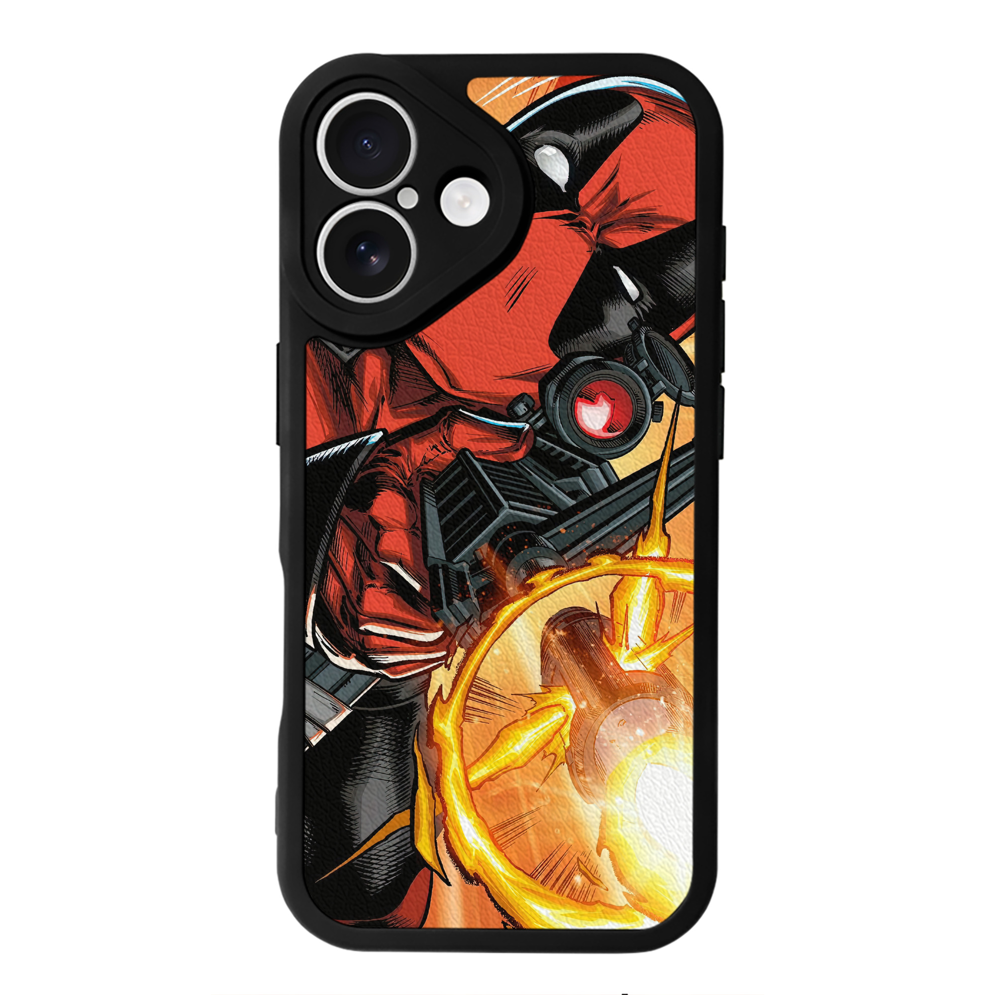（画像用） Deadpool デッドプール 【iPhone 16シリーズ対応】シリコンスマホケース（レザー調） 材質：シリコン
